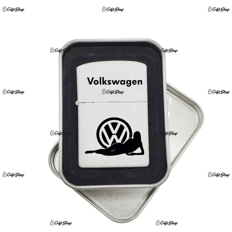 Volkswagen, bricheta metalica gravata laser cu mesaj, model 2